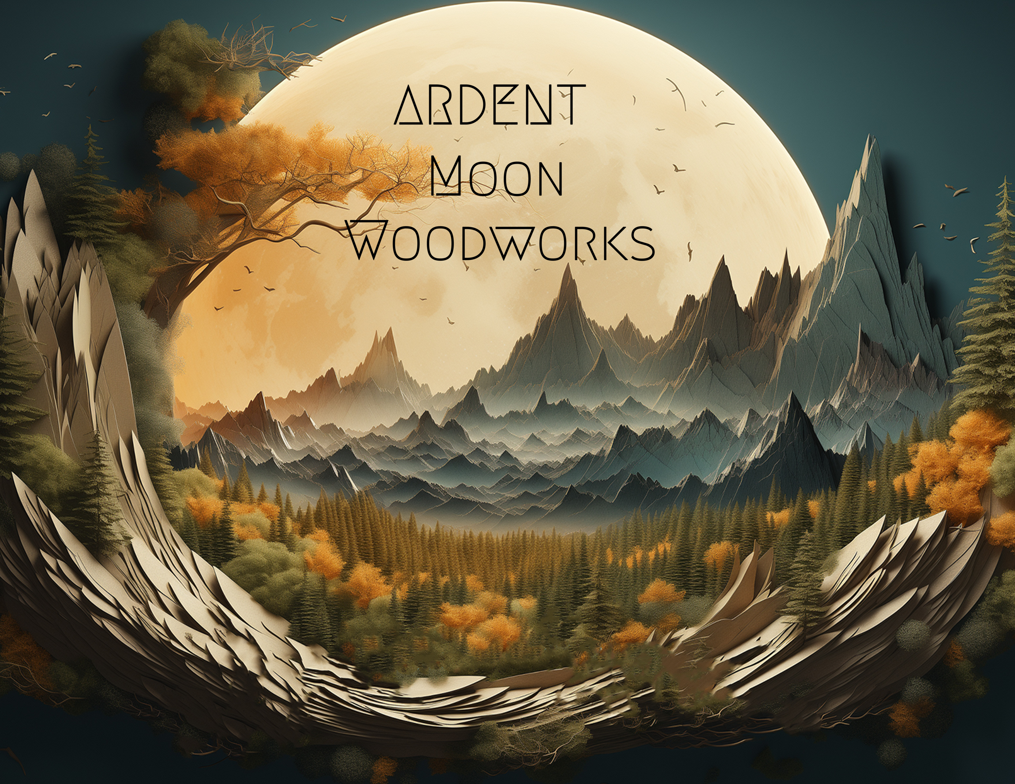 Mountain & Forest Crescent Moon Art Print – Trail Addict Shop